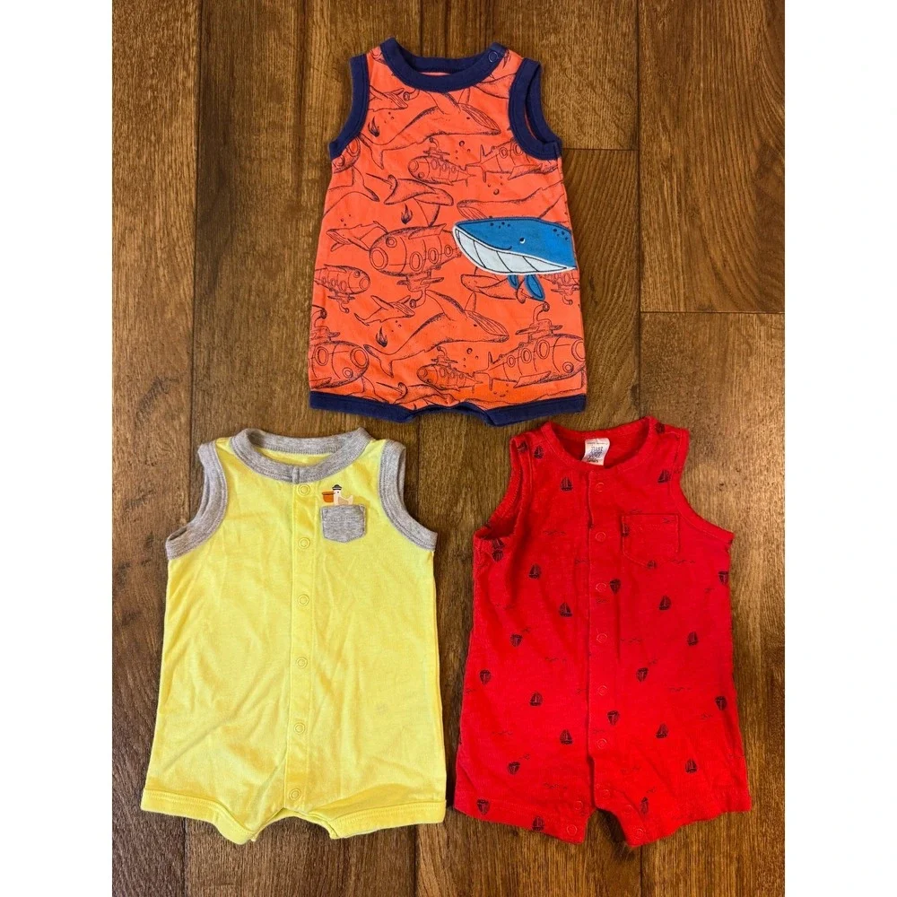 Carters Baby Boy 3 Months Summer Rompers 1 Piece Outfits Clothes Lot Bundle Boat